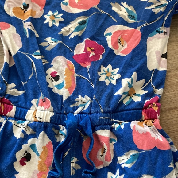 5T Tea Collection Blue Floral Flower Girls Jumpsuit One Piece - Picture 4 of 6